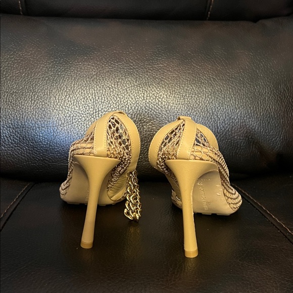 SALE!! Bottega Veneta Women's Stretch Chunky Chain Pumps Mesh w leather NWB - Picture 7 of 10